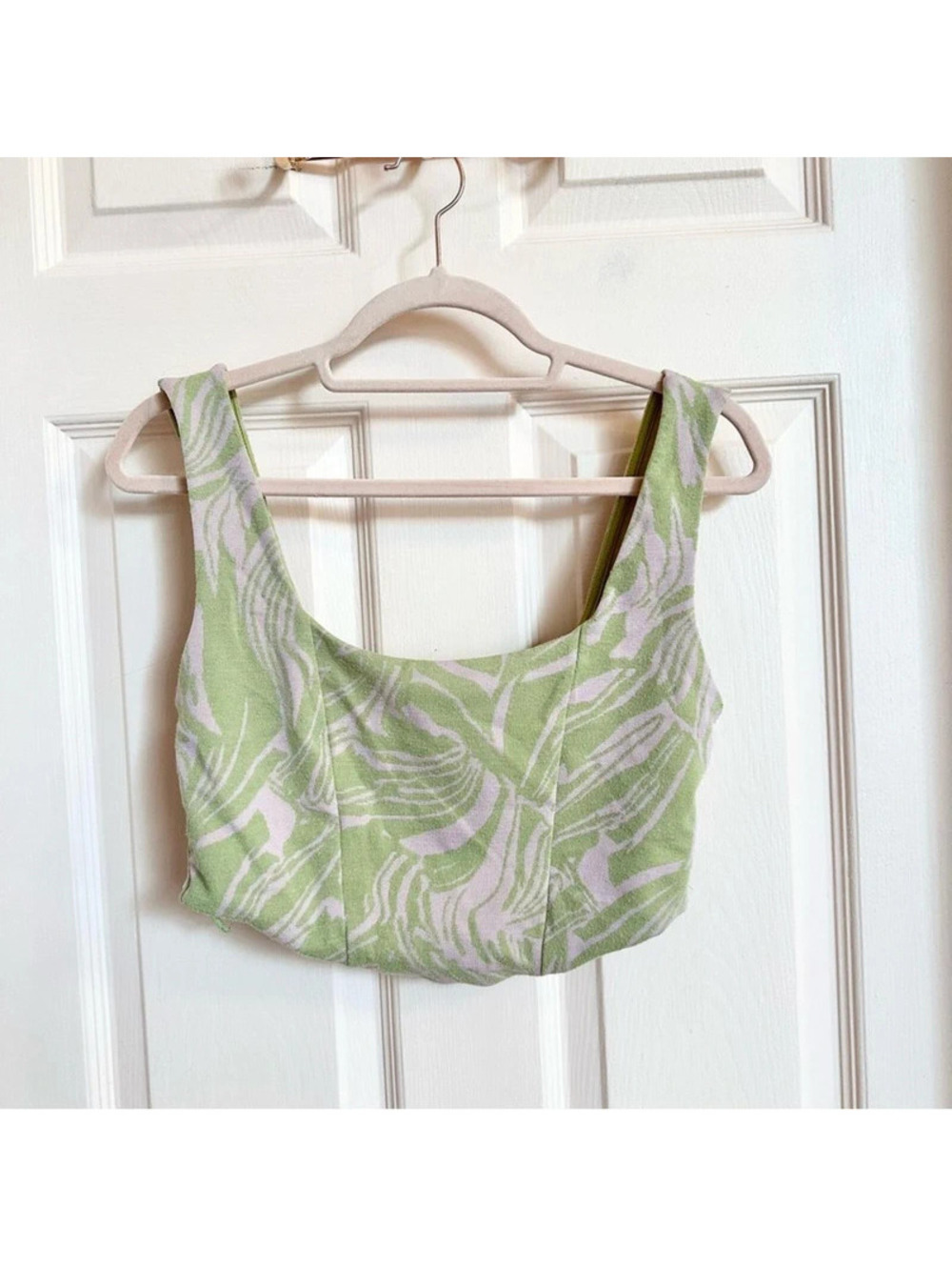Pink and green Zara crop top